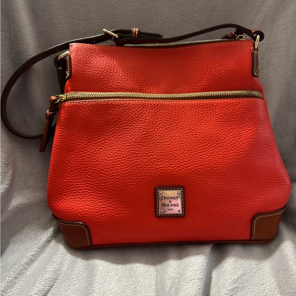 Dooney & Bourke Handbags - Dooney & Bourke Red Pebble Leather Crossbody Bag